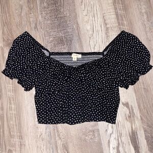 L.A. Hearts B&W Floral Off-Shoulder Style Blouse Top - Size XS